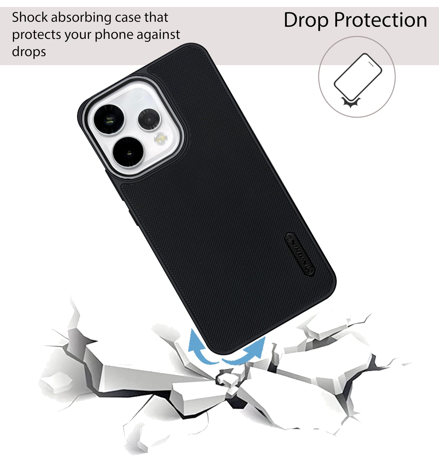 NIUKIN Super Frosted Dotted Case with Camera Ring for Oppo Reno 15