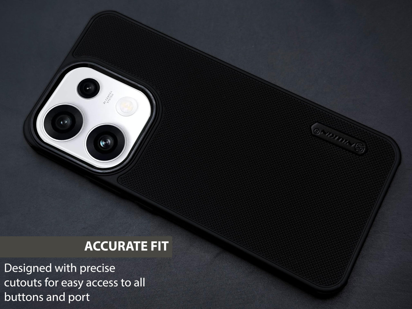 NIUKIN Super Frosted Dotted Case with Camera Ring for Oppo Reno 16c