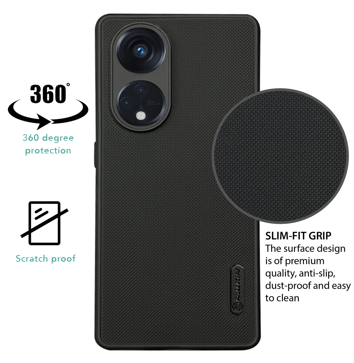 NIUKIN Super Frosted Dotted Case for Oppo Reno 8T