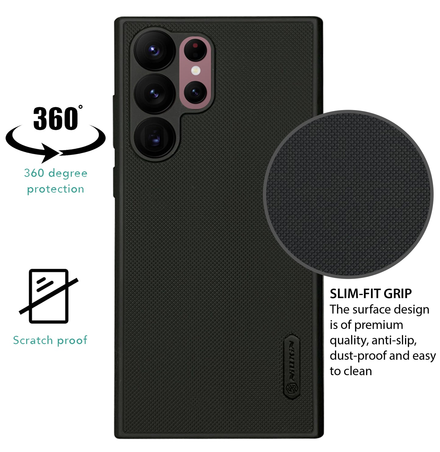 NIUKIN Super Frosted Dotted Case for Samsung S22 Ultra