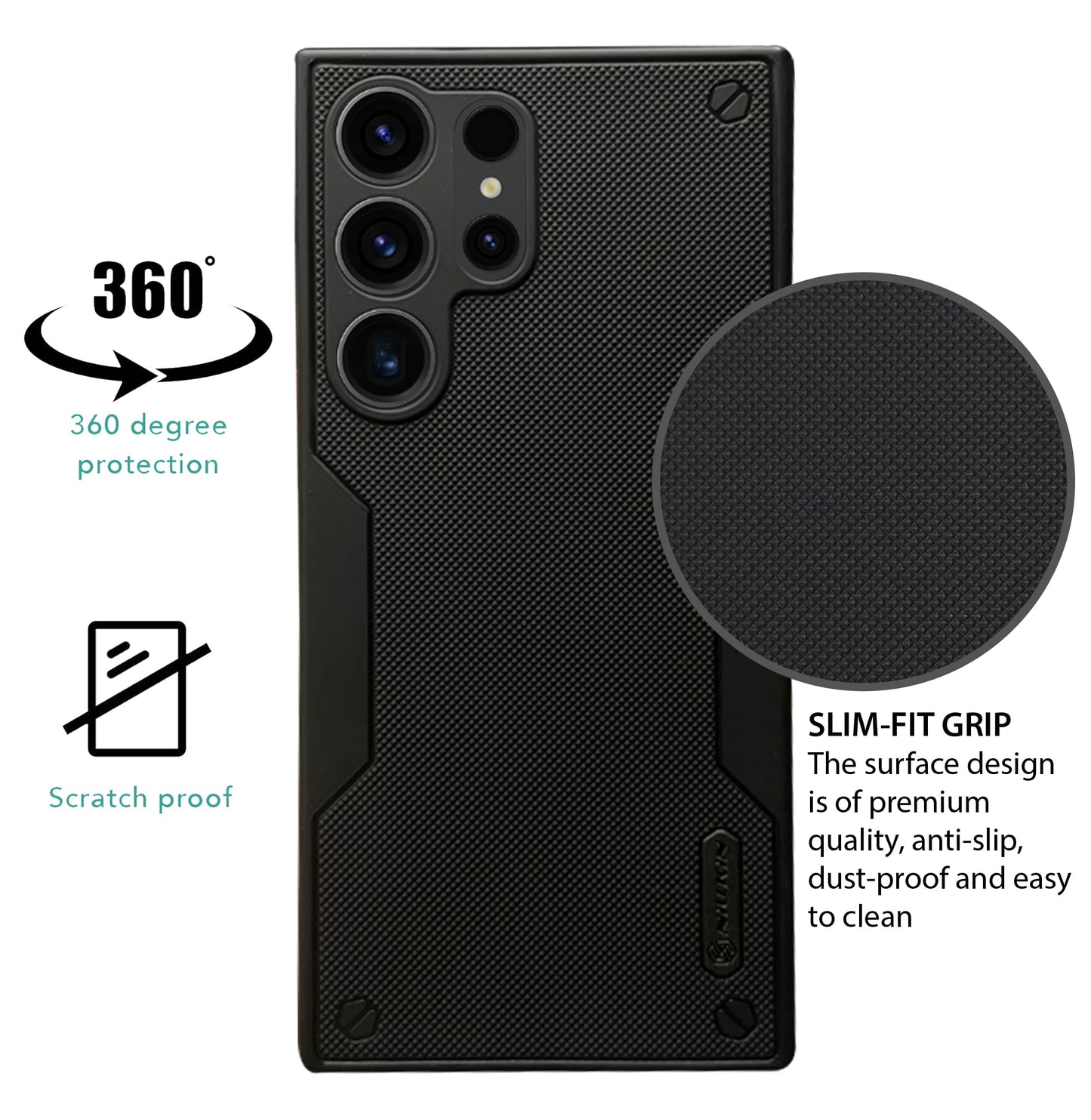 NIUKIN Super Frosted Pro Shield Dotted Case for Samsung Galaxy S23 Ultra