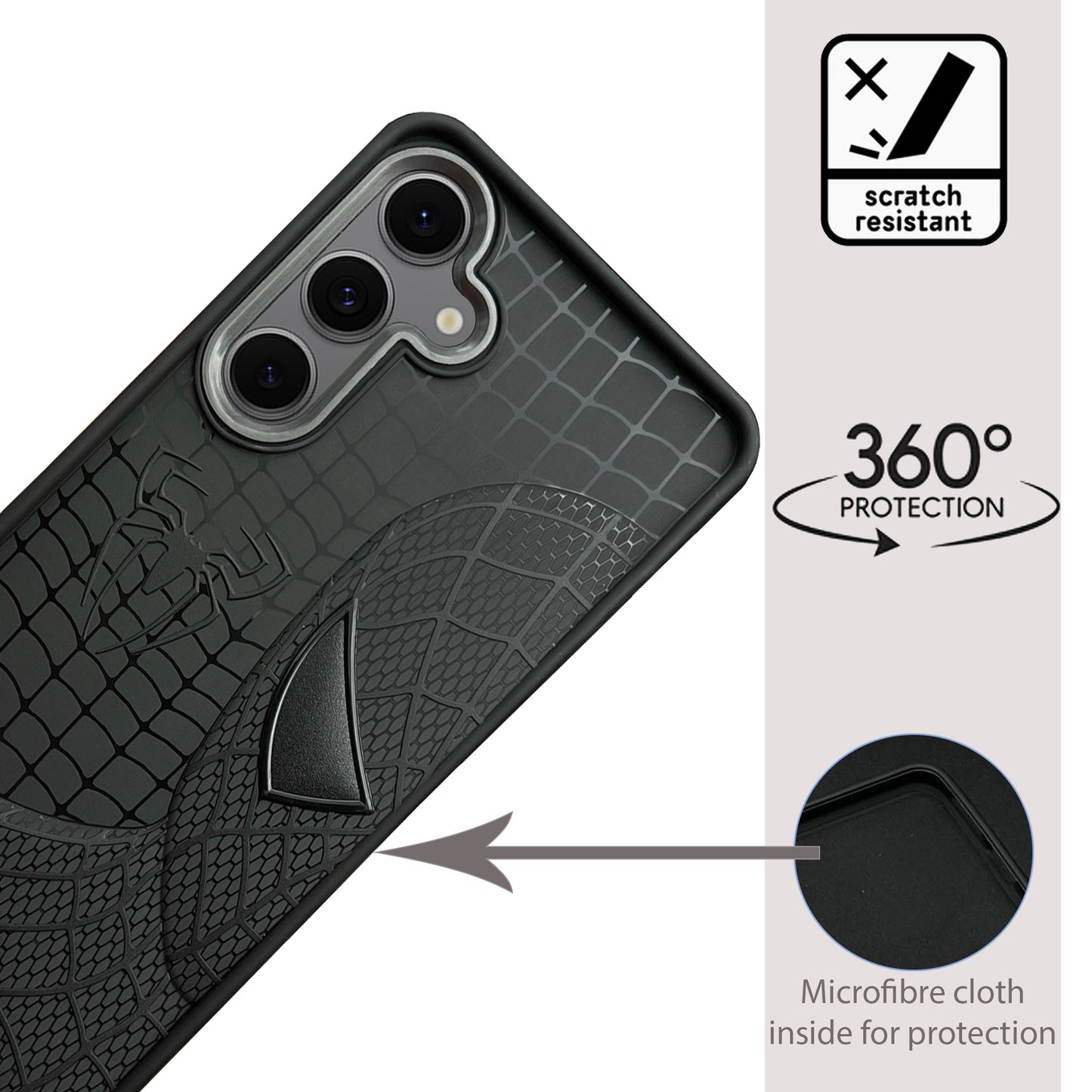 Sp Superhero Web Case with Metallic Camera Ring for Samsung S24 FE