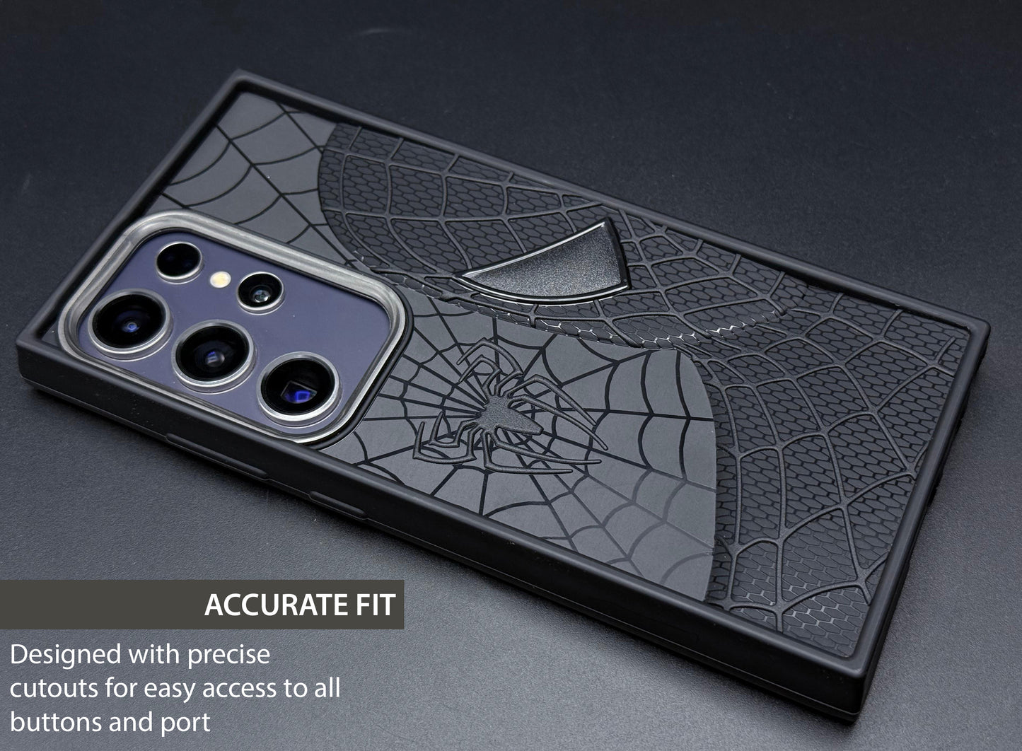 Sp Superhero Web Case with Metallic Camera Ring for Samsung S24 Ultra