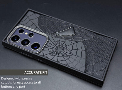 Sp Superhero Web Case with Metallic Camera Ring for Samsung S24 Ultra