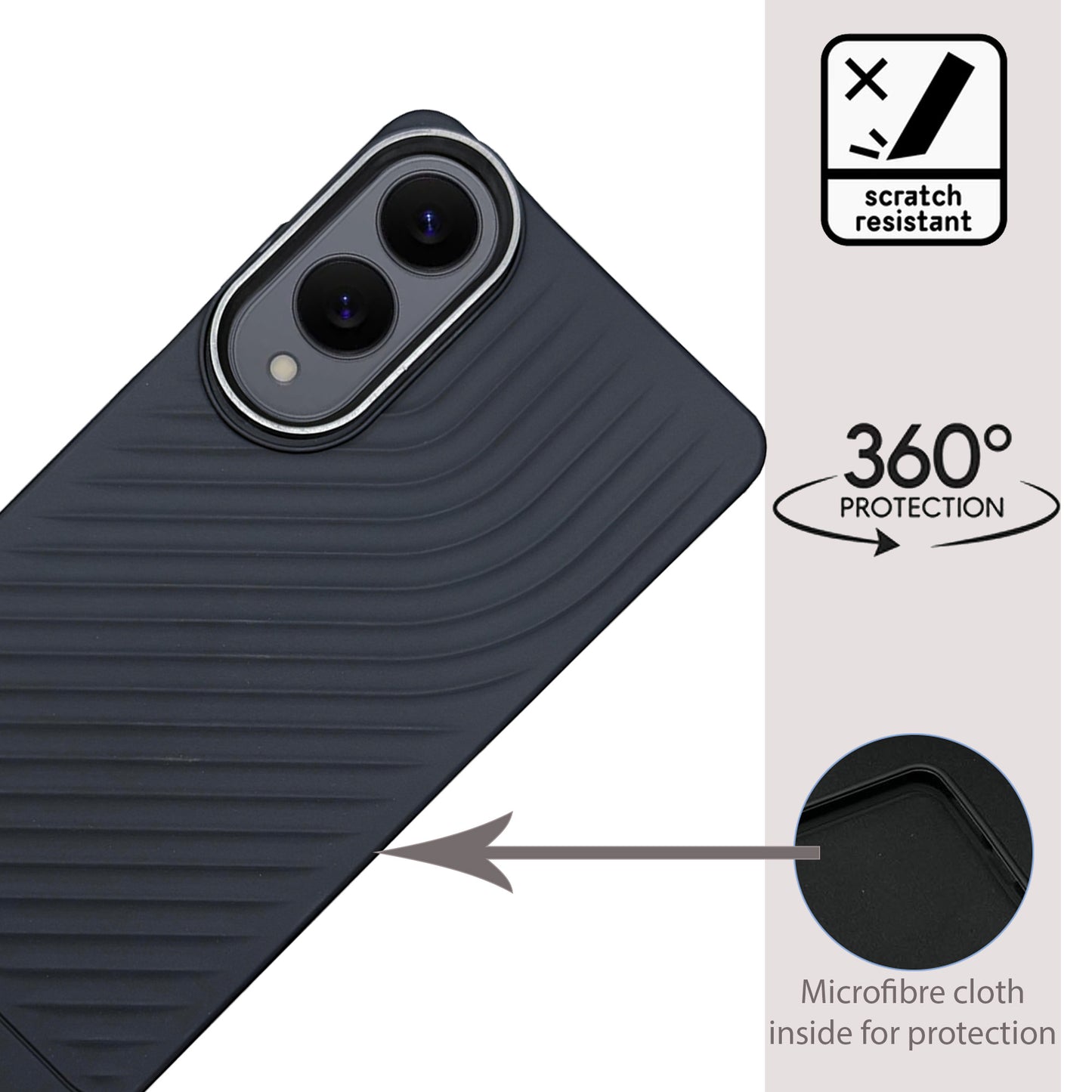 Ripple Wave Case with Metallic Camera ring for Samsung Galaxy S25 Edge
