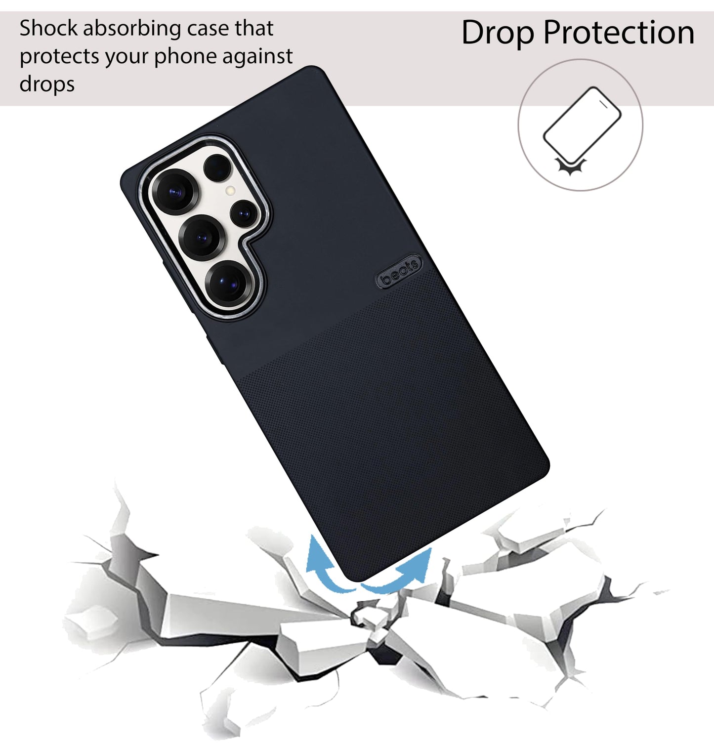 BEOTS Rugged back case with Camera Ring for Samsung Galaxy S25 Ultra