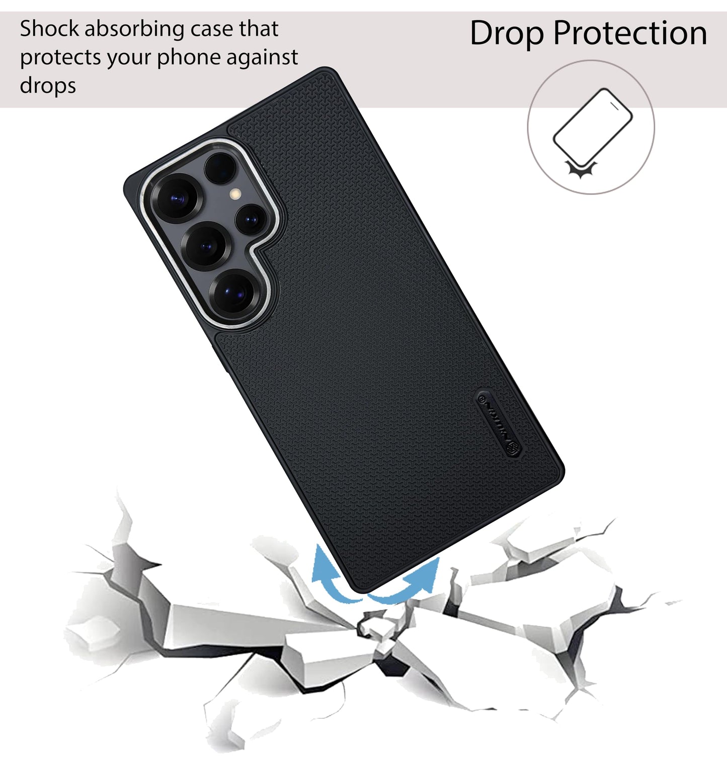 Niukin Grip Guard Back Case with Camera Ring for Samsung Galaxy S25 Ultra