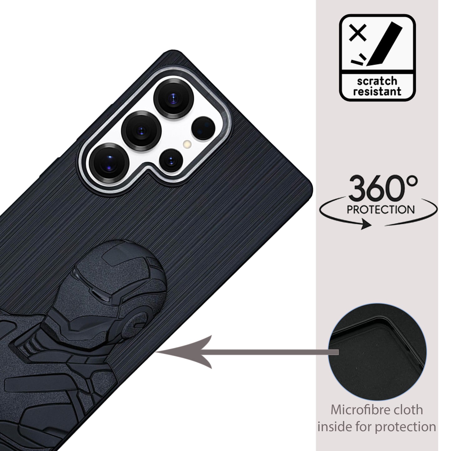 IR Superhero Armor Case with Metallic Camera Ring for Samsung S25 Ultra