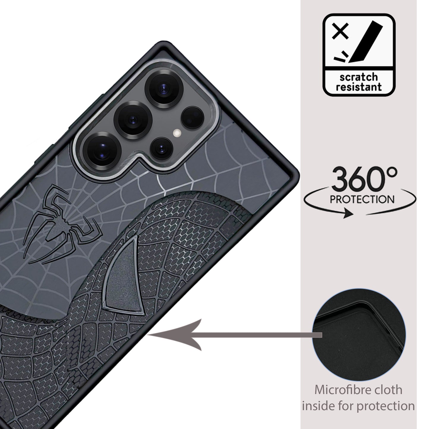 Sp Superhero Web Case with Metallic Camera Ring for Samsung S25 Ultra