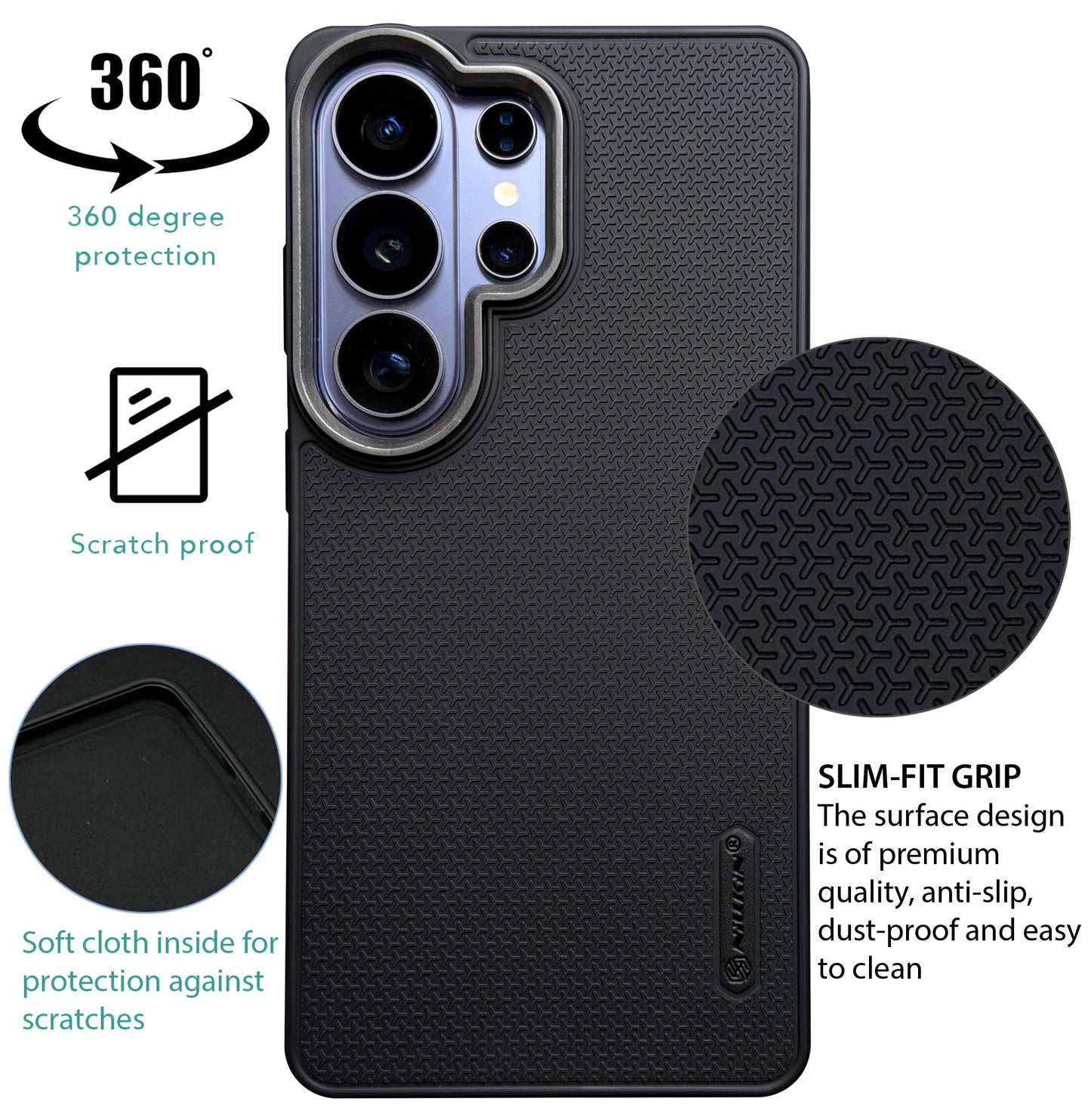 Niukin Grip Guard Back Case with Camera Ring for Samsung Galaxy S26 Ultra