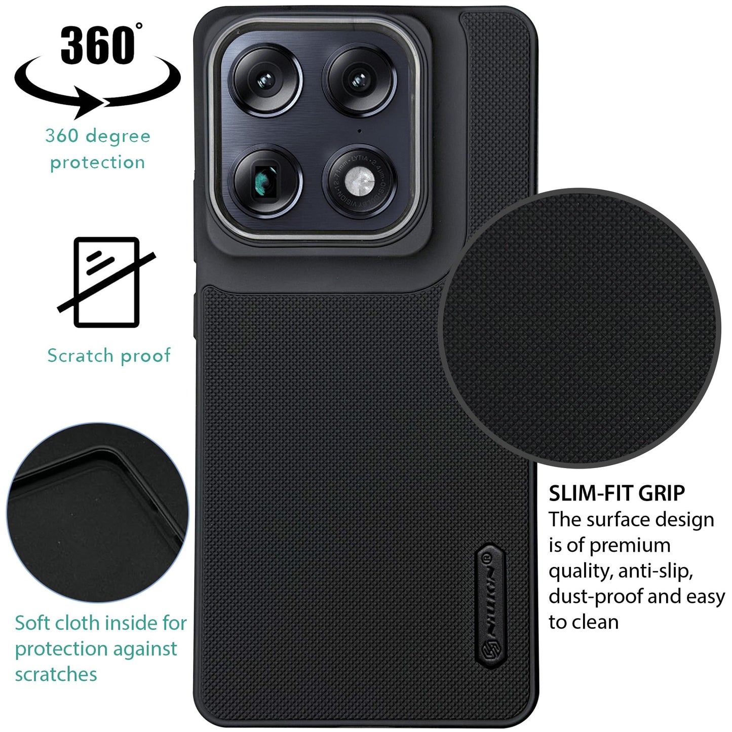 NIUKIN Super Frosted Dotted Case with Camera Ring for Moto Signature