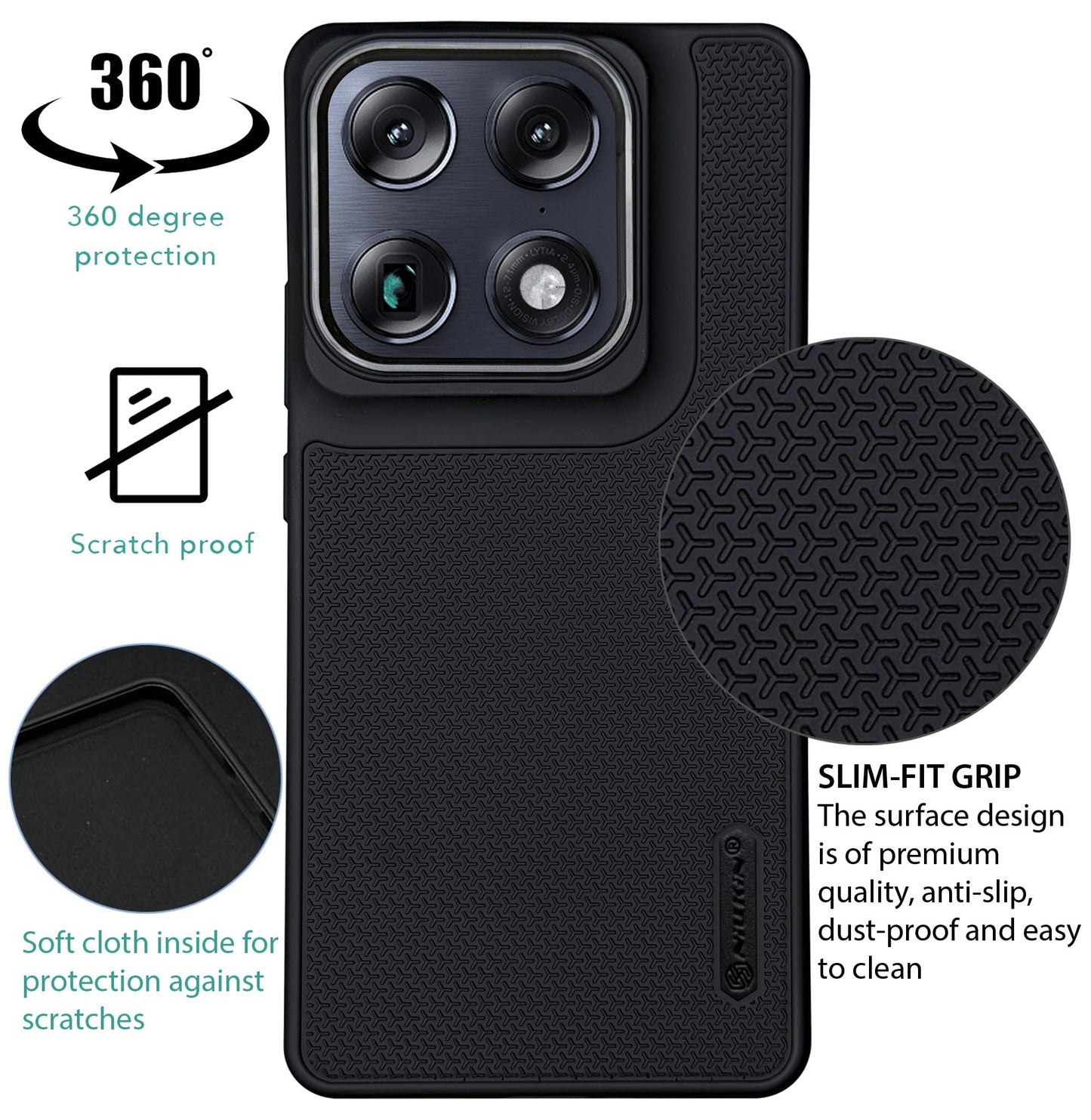 Niukin Grip Guard Back Case with Camera Ring for Moto Signature