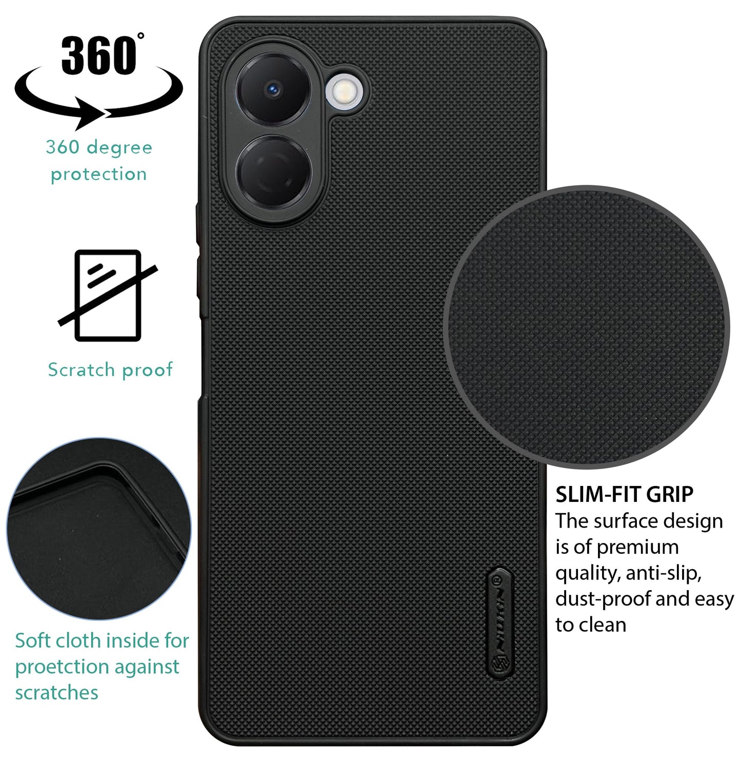 NIUKIN Super Frosted Dotted Case for Tecno Spark GO 3