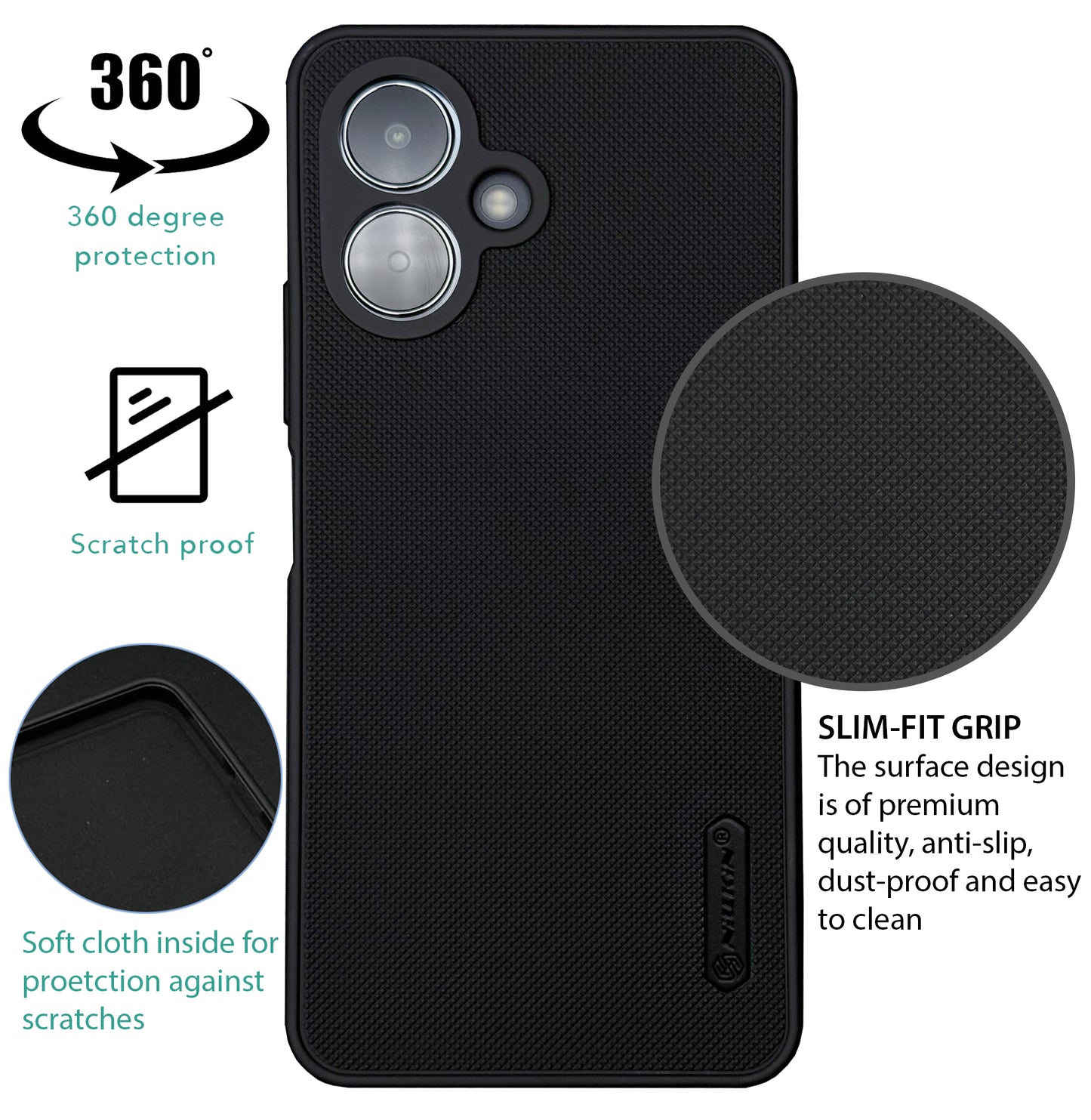 NIUKIN Super Frosted Dotted Case for Tecno Spark GO 2