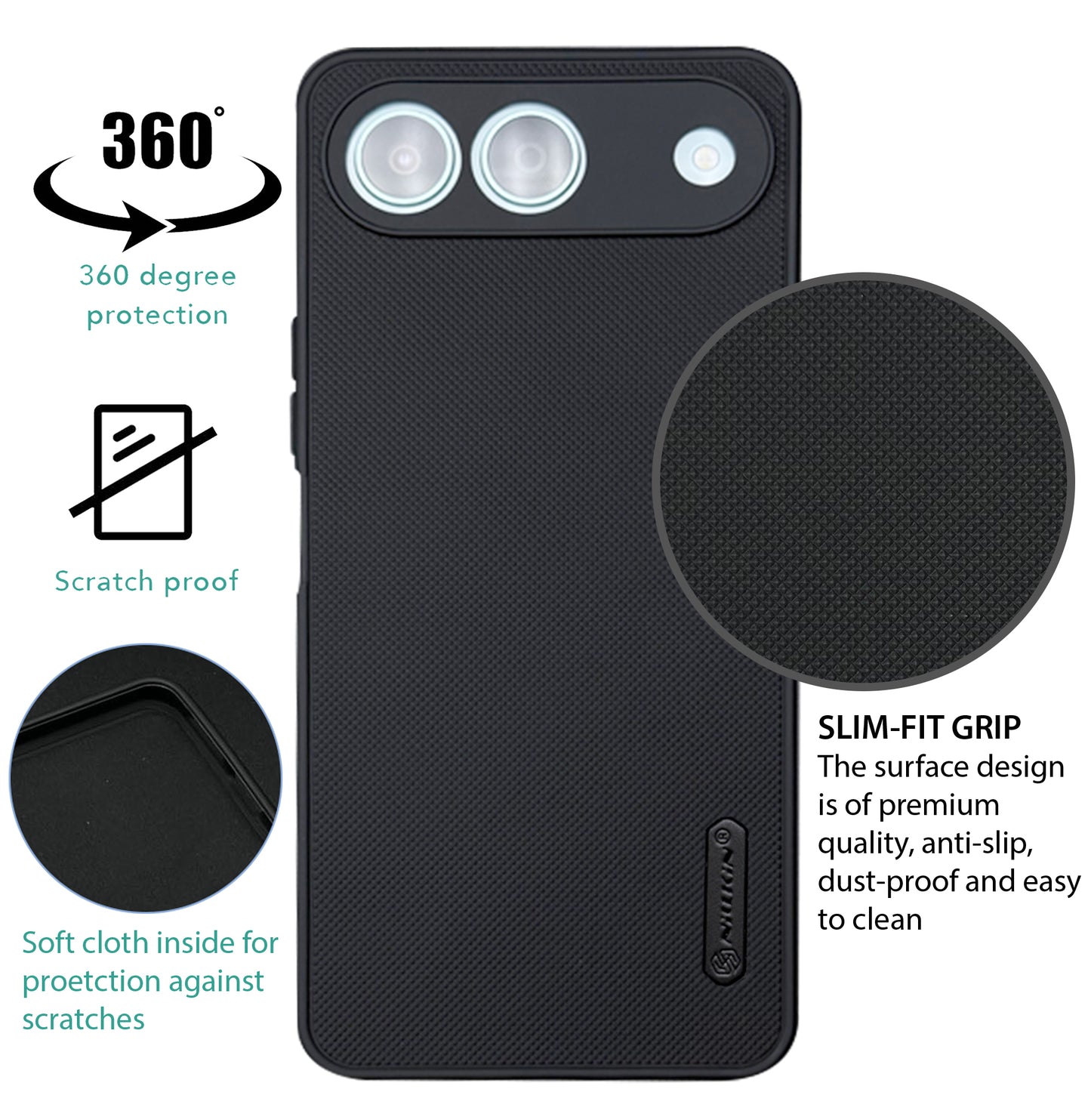 NIUKIN Super Frosted Dotted Case for Tecno Spark GO 5G
