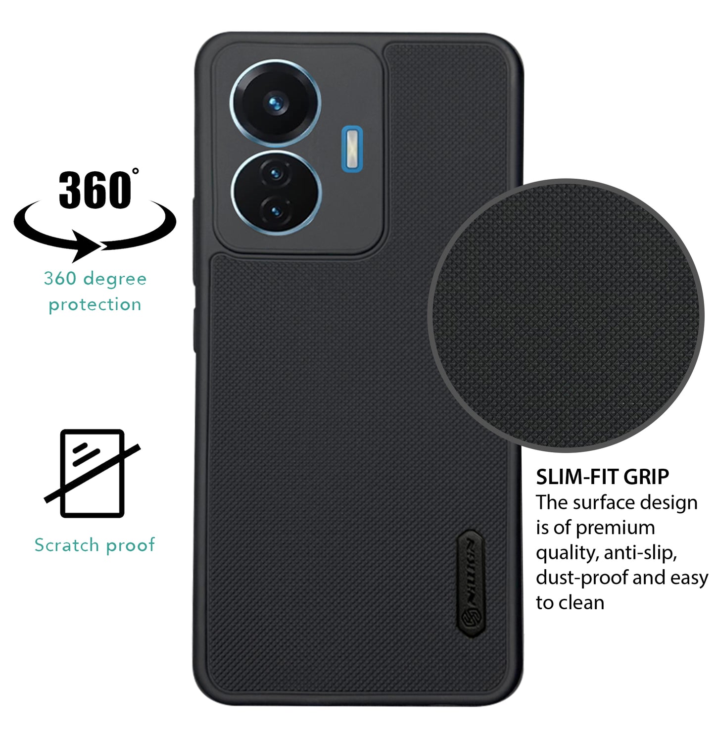 NIUKIN Super Frosted Dotted Case for Vivo T1 4G 44w