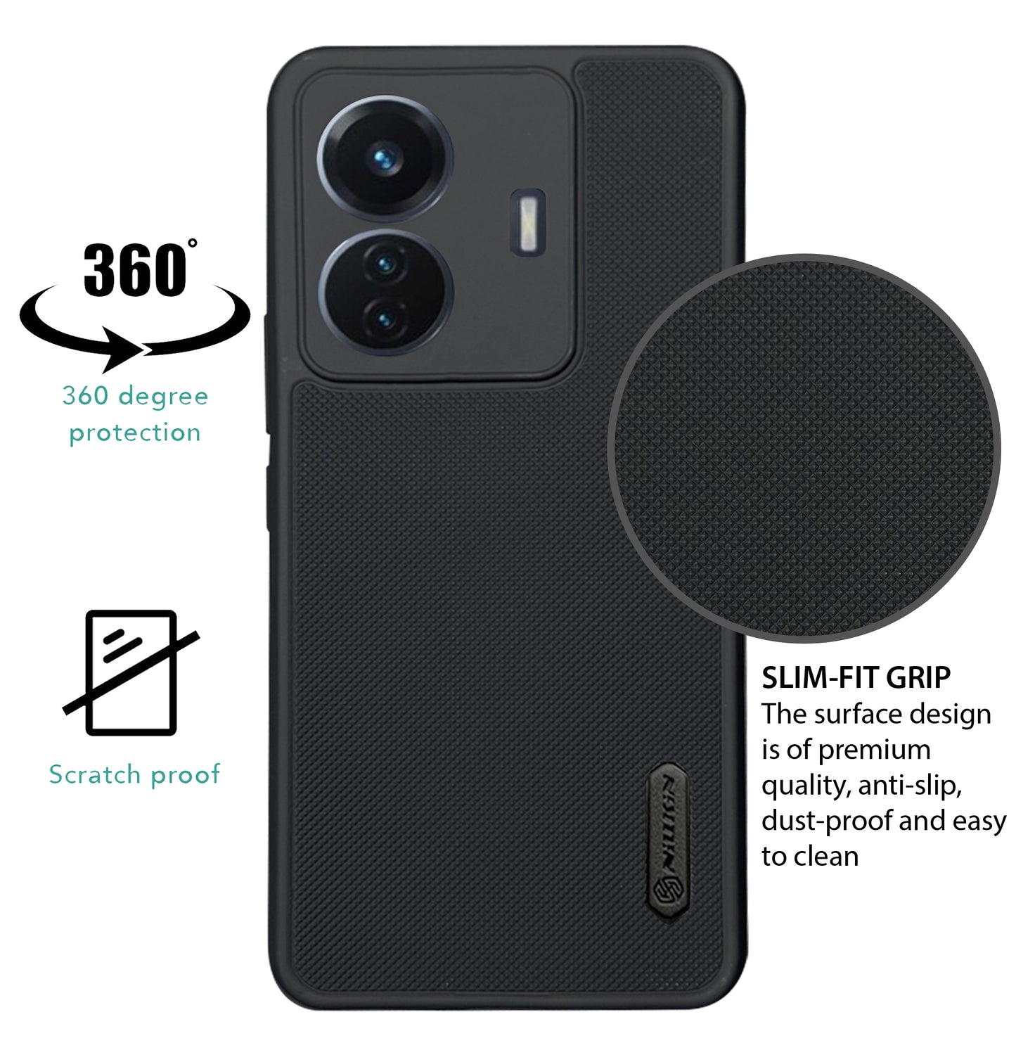 NIUKIN Super Frosted Dotted Case for Vivo T1 Pro 5G