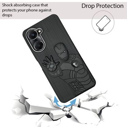 IR Superhero Action Case with Metallic Camera Ring for Vivo T3 Lite