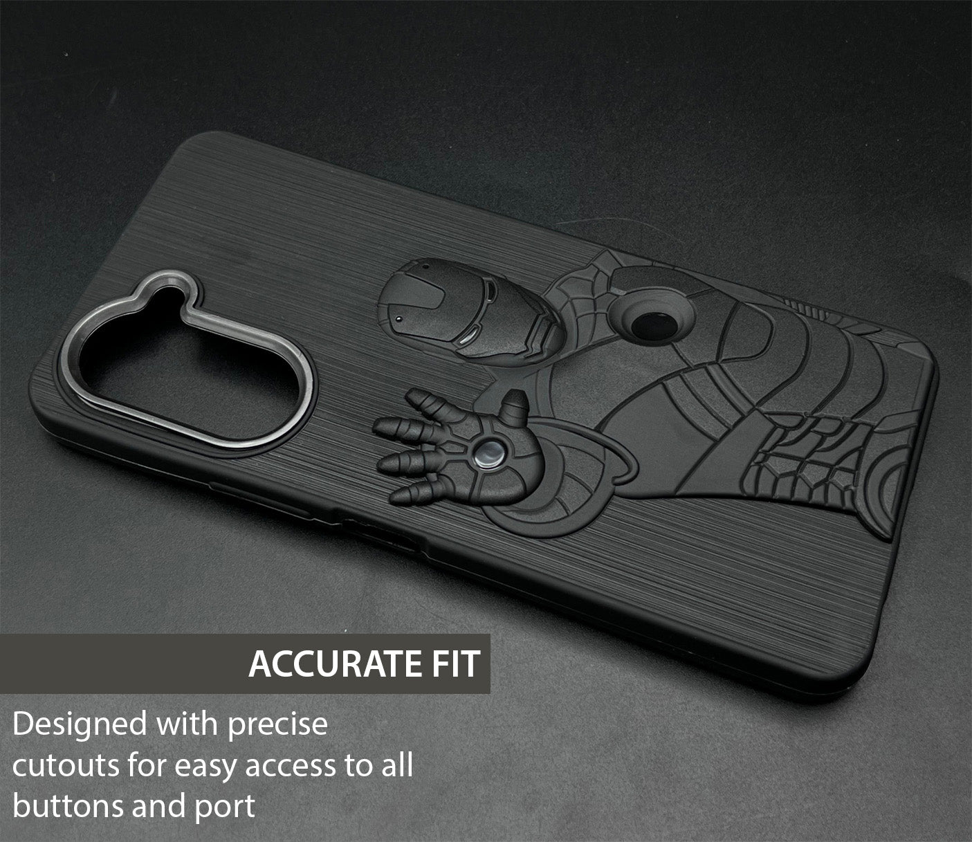 IR Superhero Action Case with Metallic Camera Ring for Vivo T3 Lite