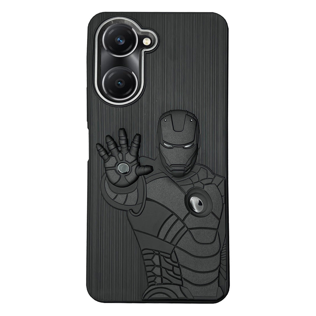 IR Superhero Action Case with Metallic Camera Ring for Vivo T3 Lite