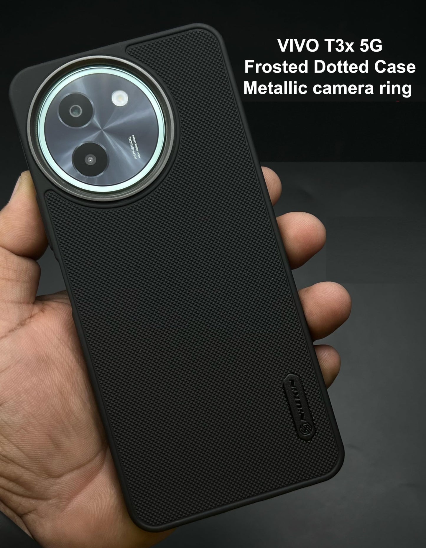 NIUKIN Super Frosted Dotted Case with Camera Ring for Vivo T3x