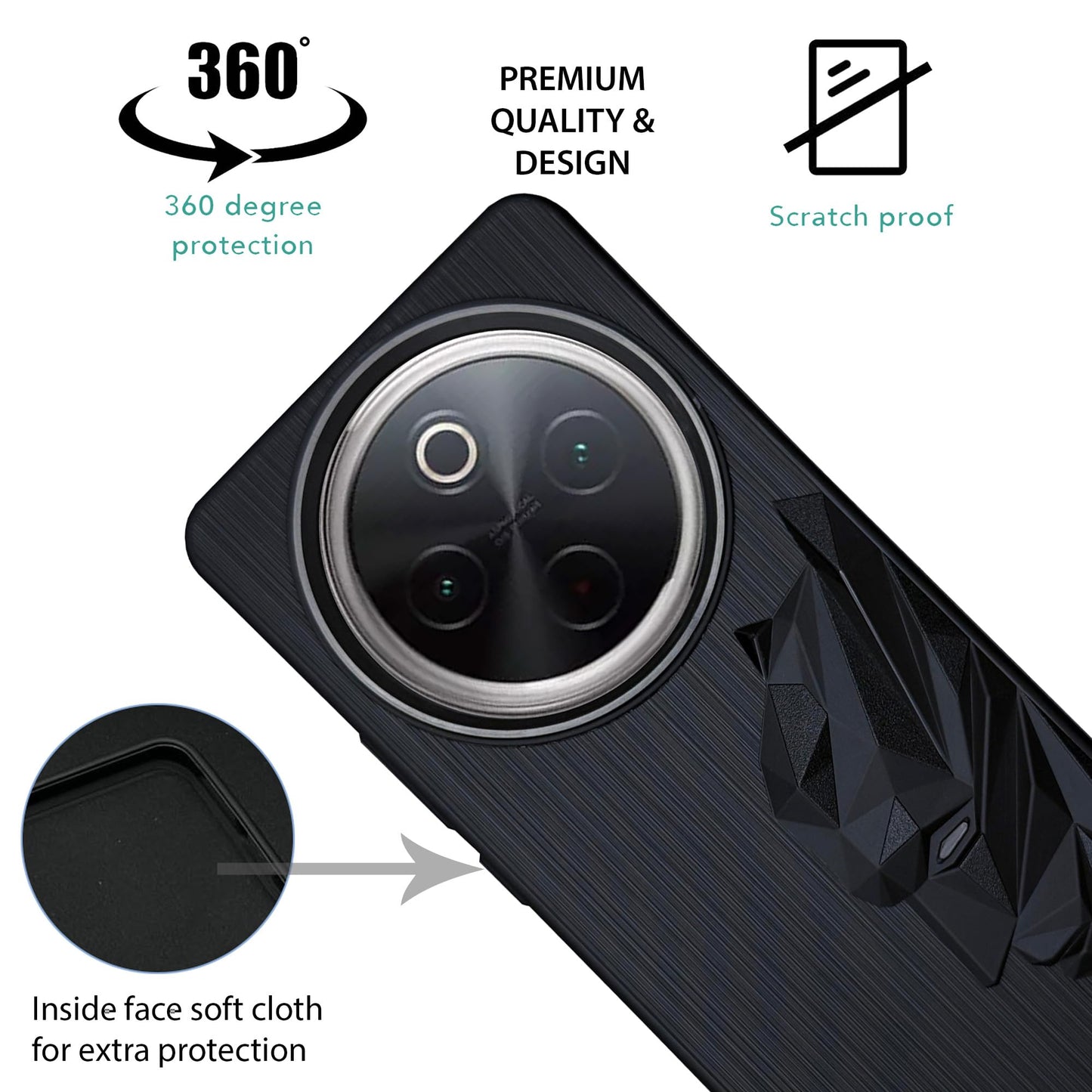 Bt Superhero Case with Camera Ring for Vivo T4