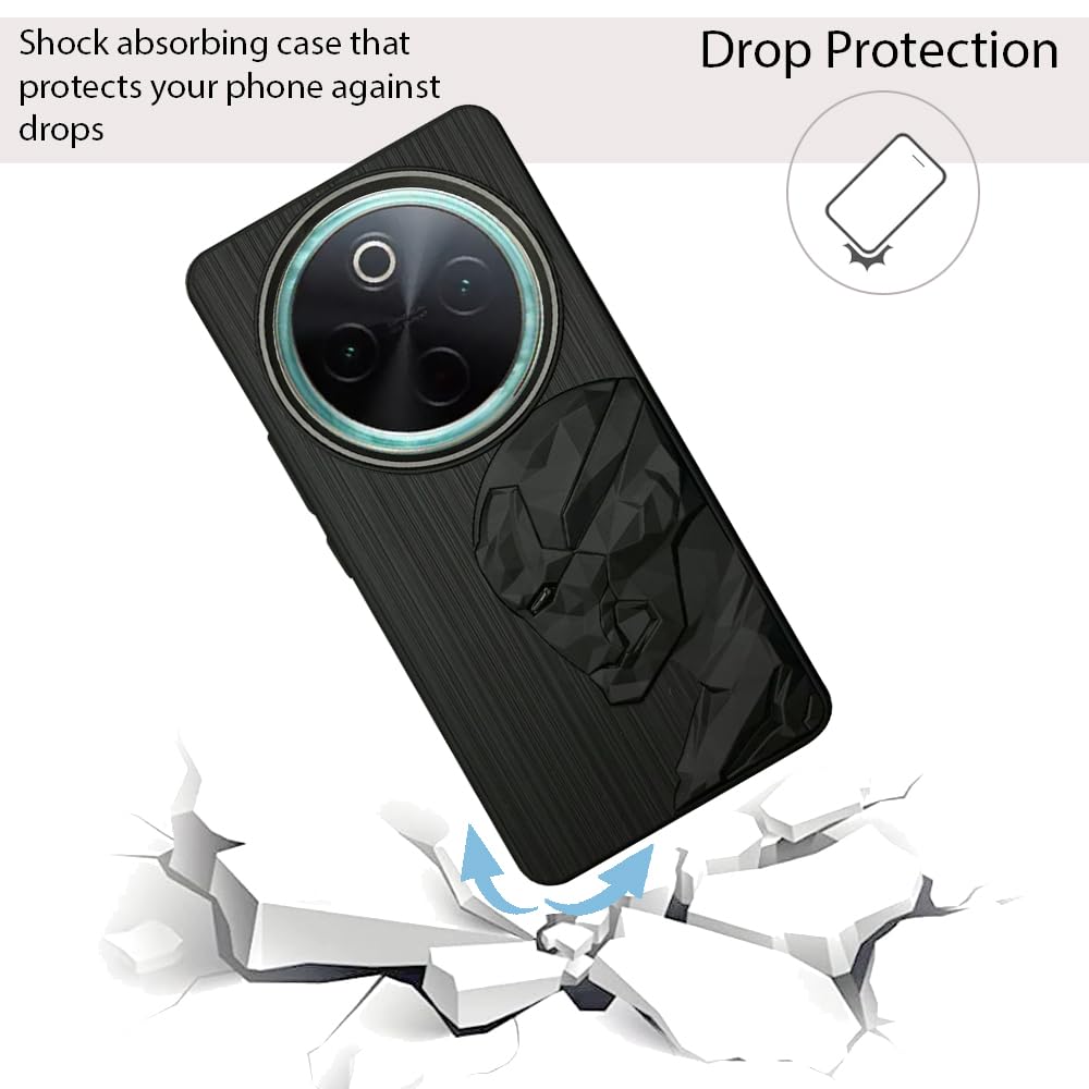 IR Superhero Side Face Prism Case with Metallic Camera Ring for Vivo T4
