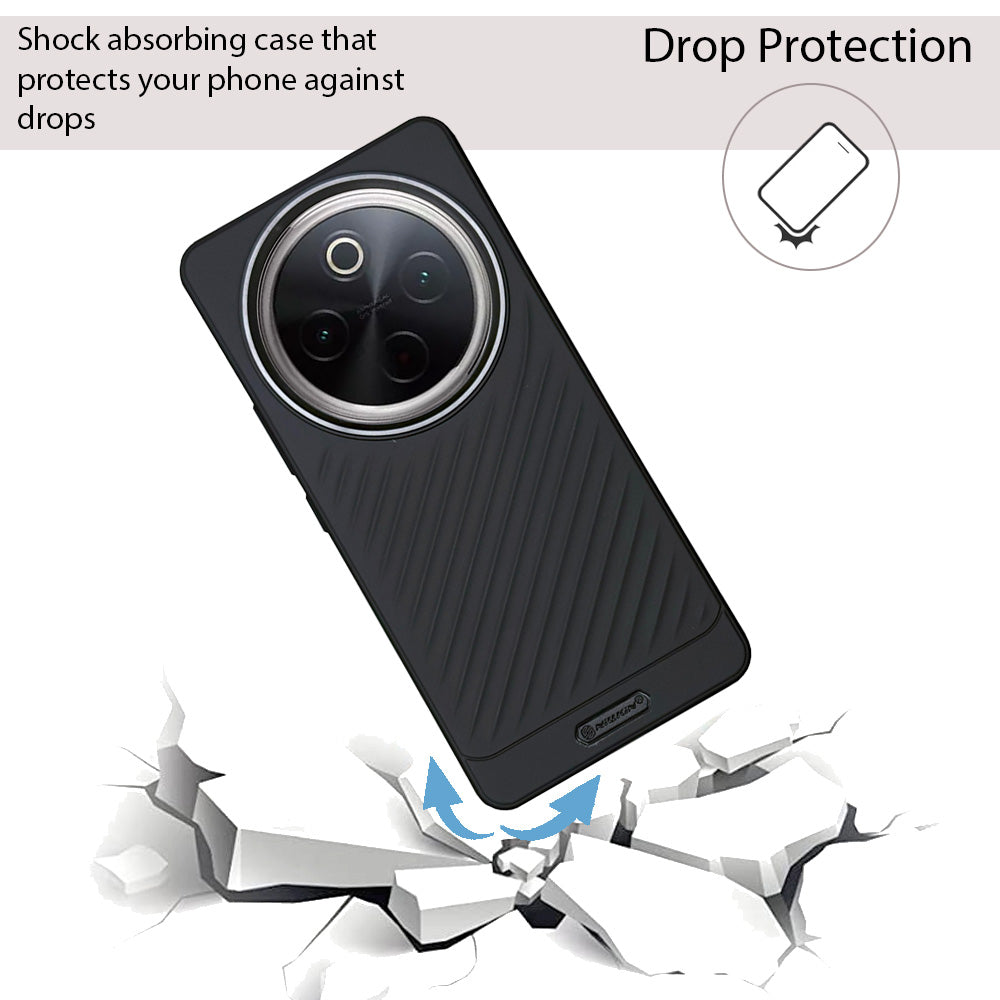 Ripple Wave Case with Metallic Camera Ring for Vivo T4(5G)