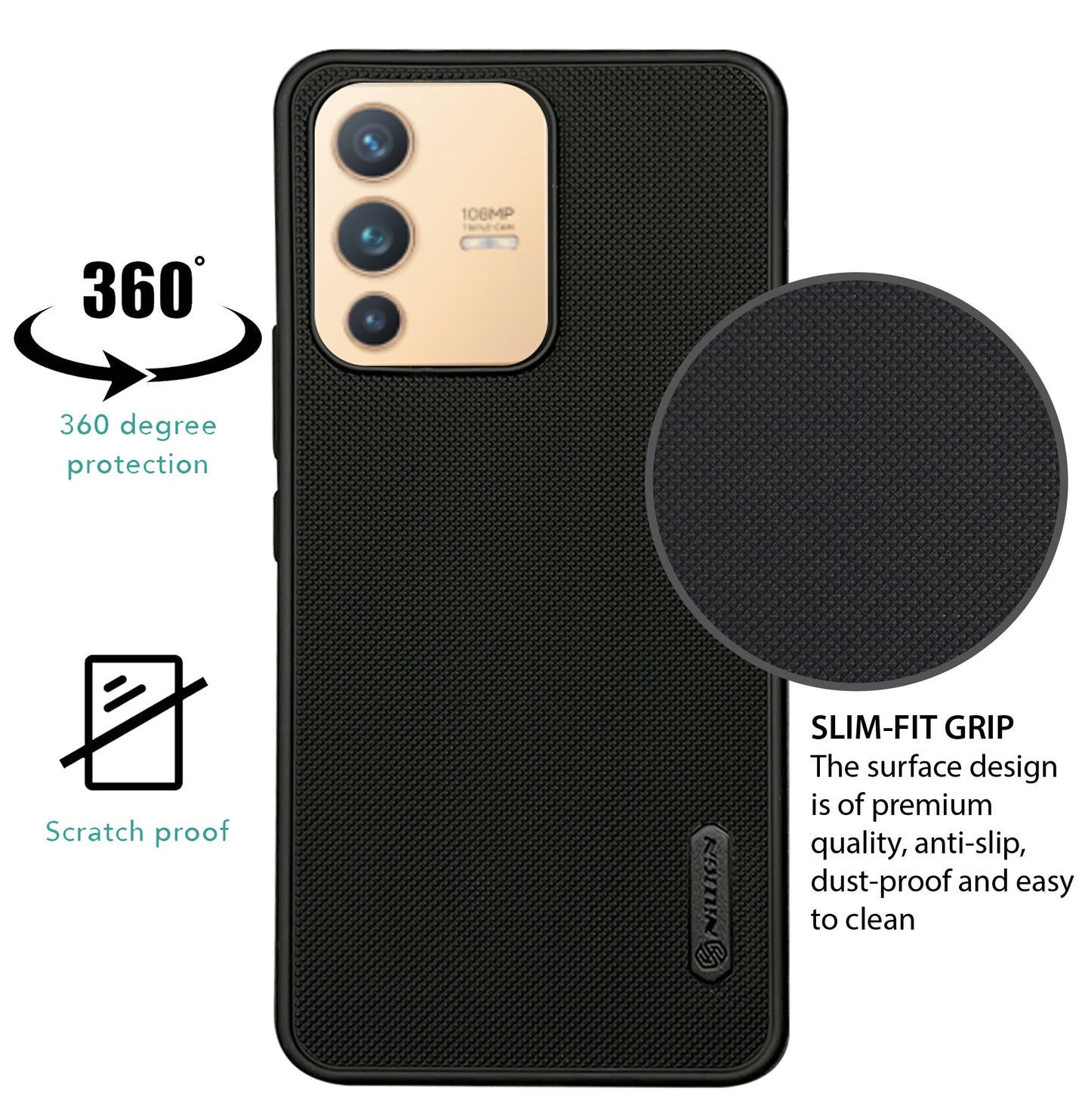 NIUKIN Super Frosted Dotted Case for Vivo V23