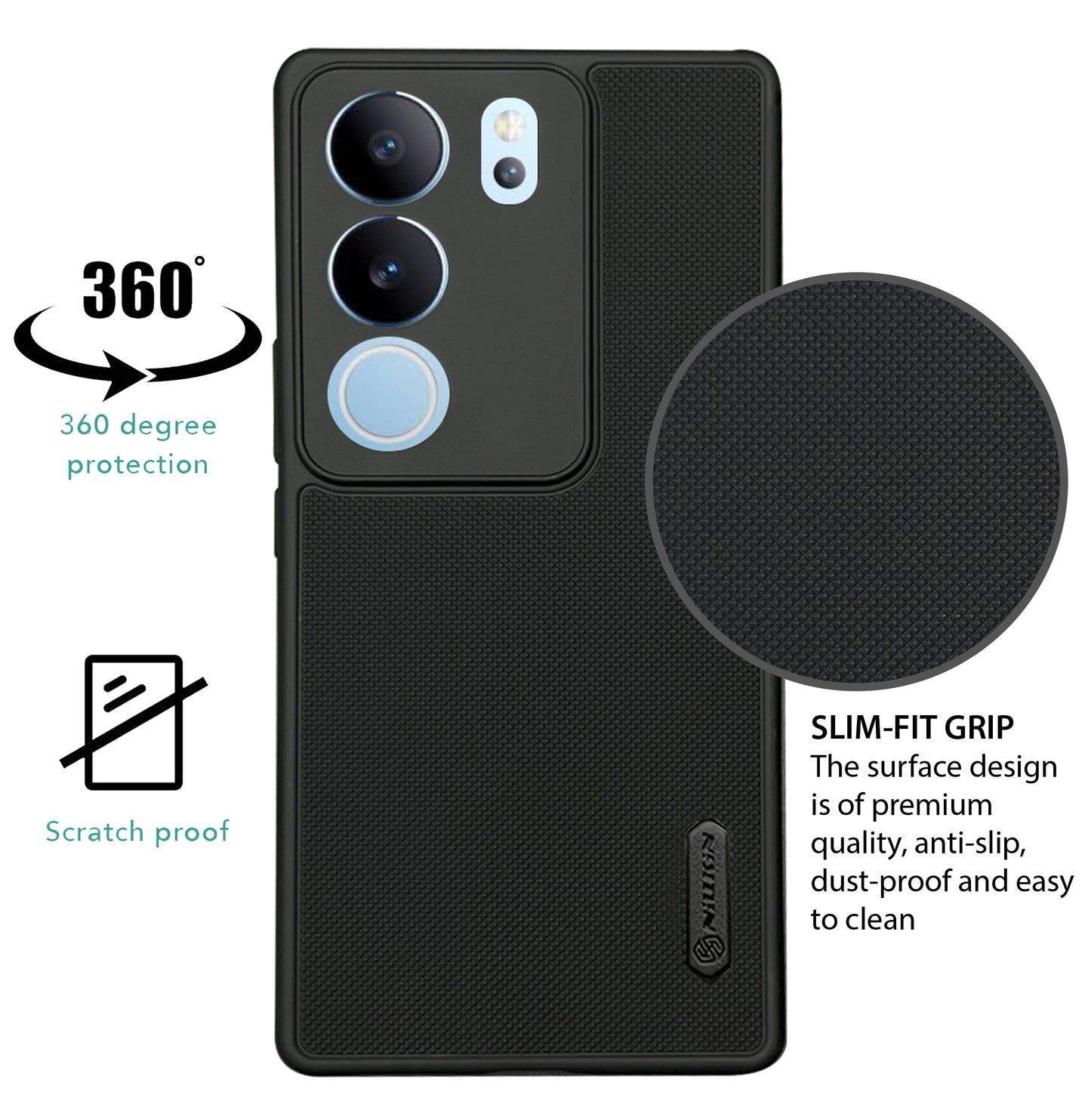 NIUKIN Super Frosted Dotted Case for Vivo S17 Pro
