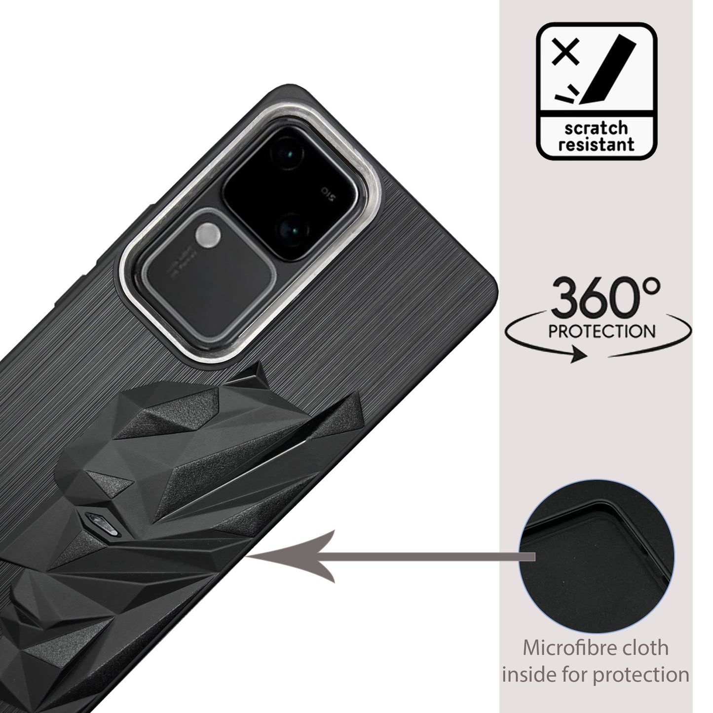 Bt Superhero Case with Camera Ring for Vivo V30(5G)