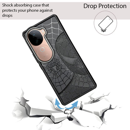 Sp Superhero Web Case with Metallic Camera Ring for Vivo V40e (5G)