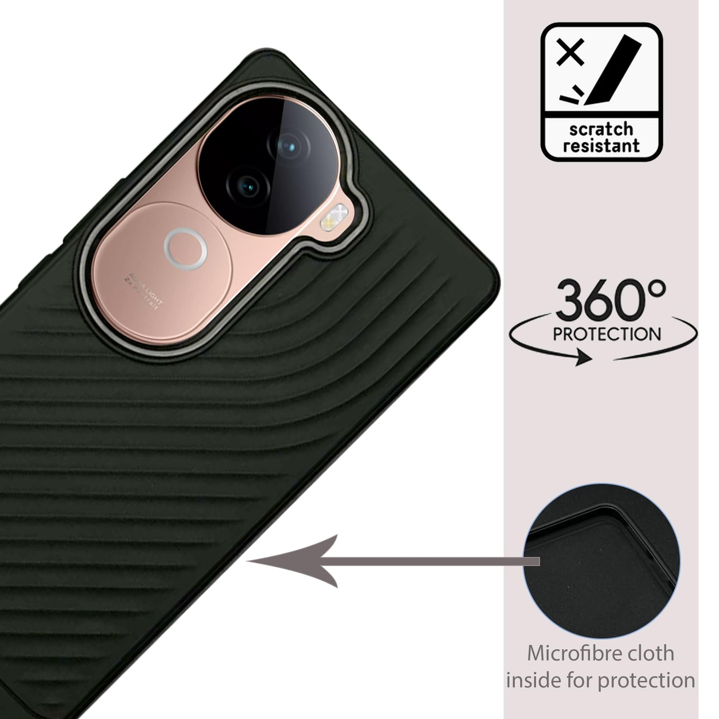 Ripple Wave Case with Camera Ring for Vivo V40e