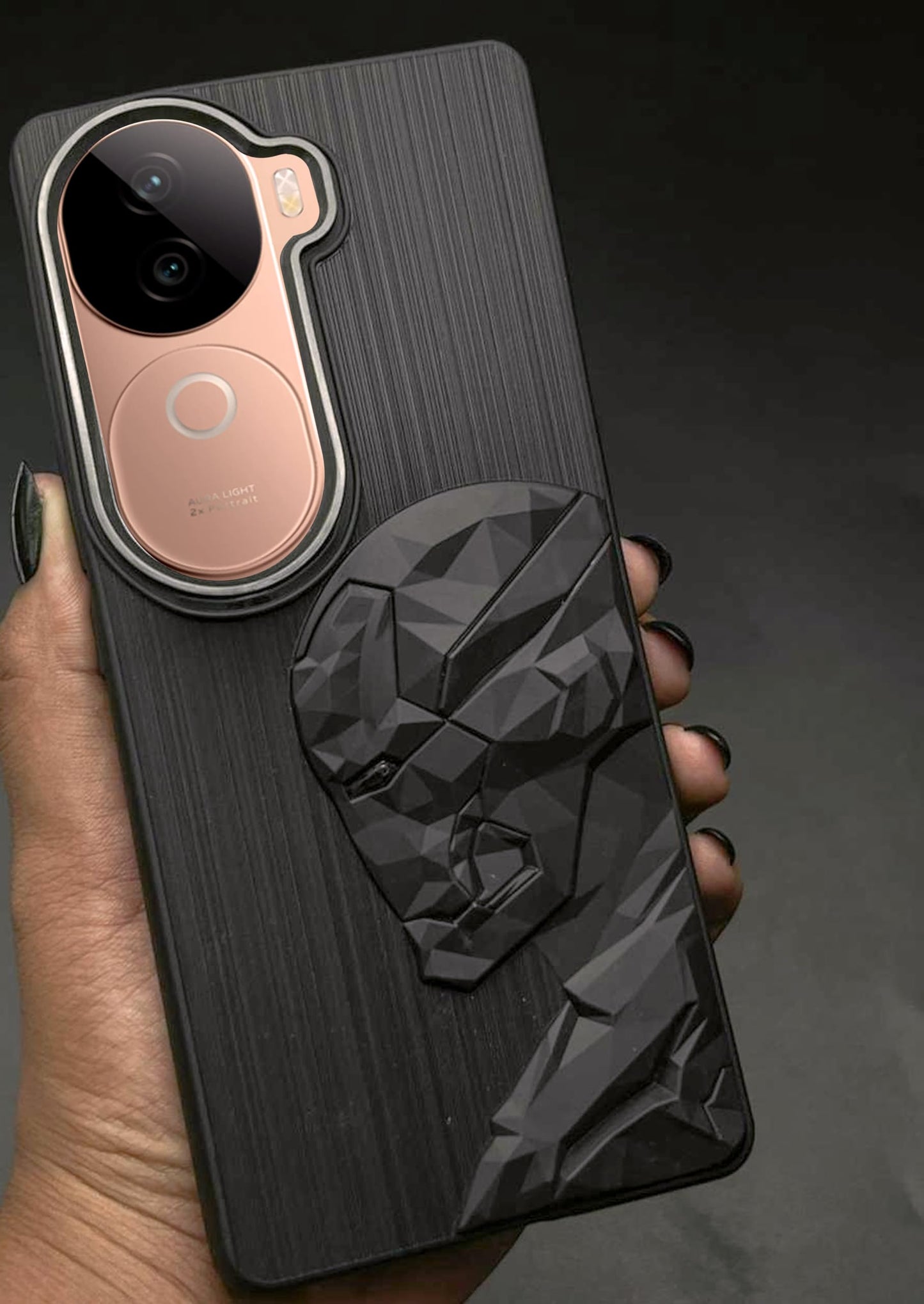 IR Superhero Side Face Prism Case with Metallic Camera Ring for Vivo V40e