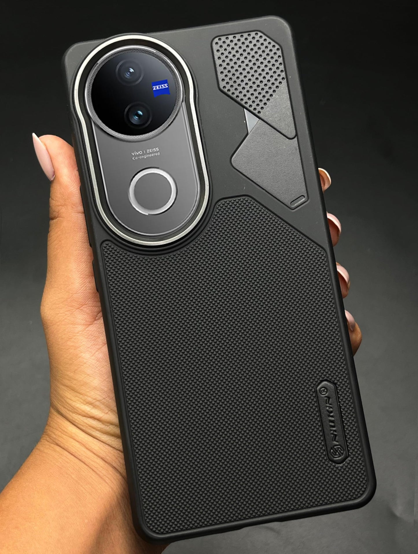 NIUKIN Fancy Super Frosted Dotted Case with Camera Ring for Vivo V50e