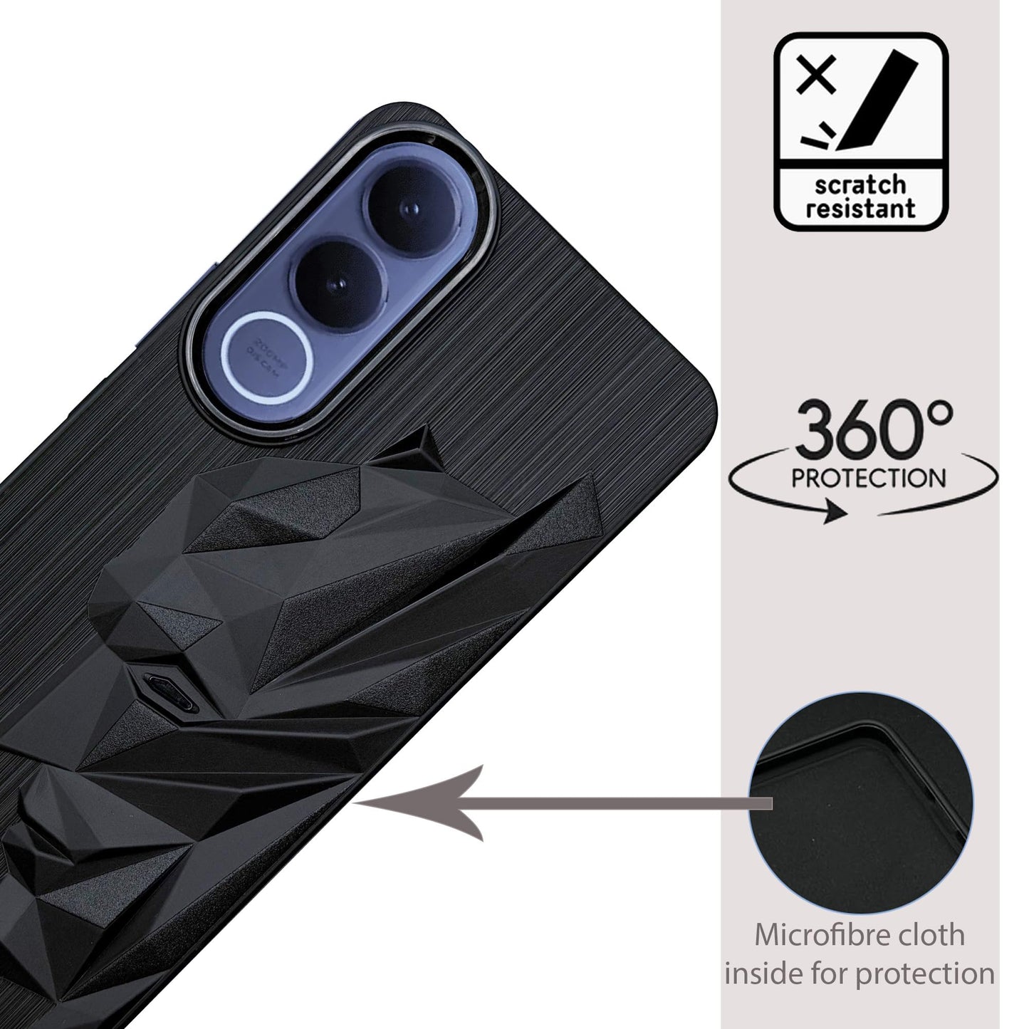 Bt Superhero Case with Camera Ring for Vivo V70 FE