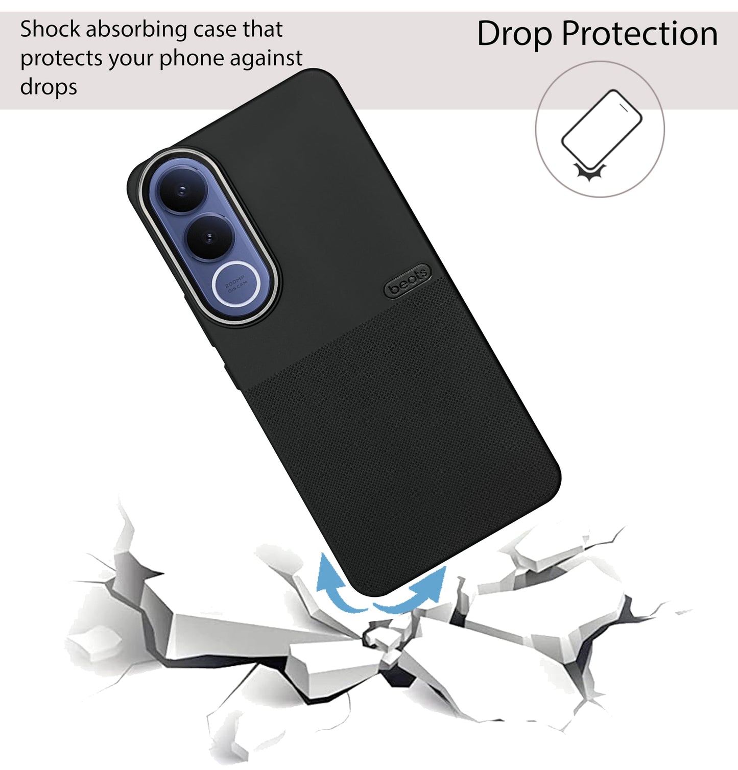 BEOTS Rugged back case with Camera Ring for Vivo V70 FE