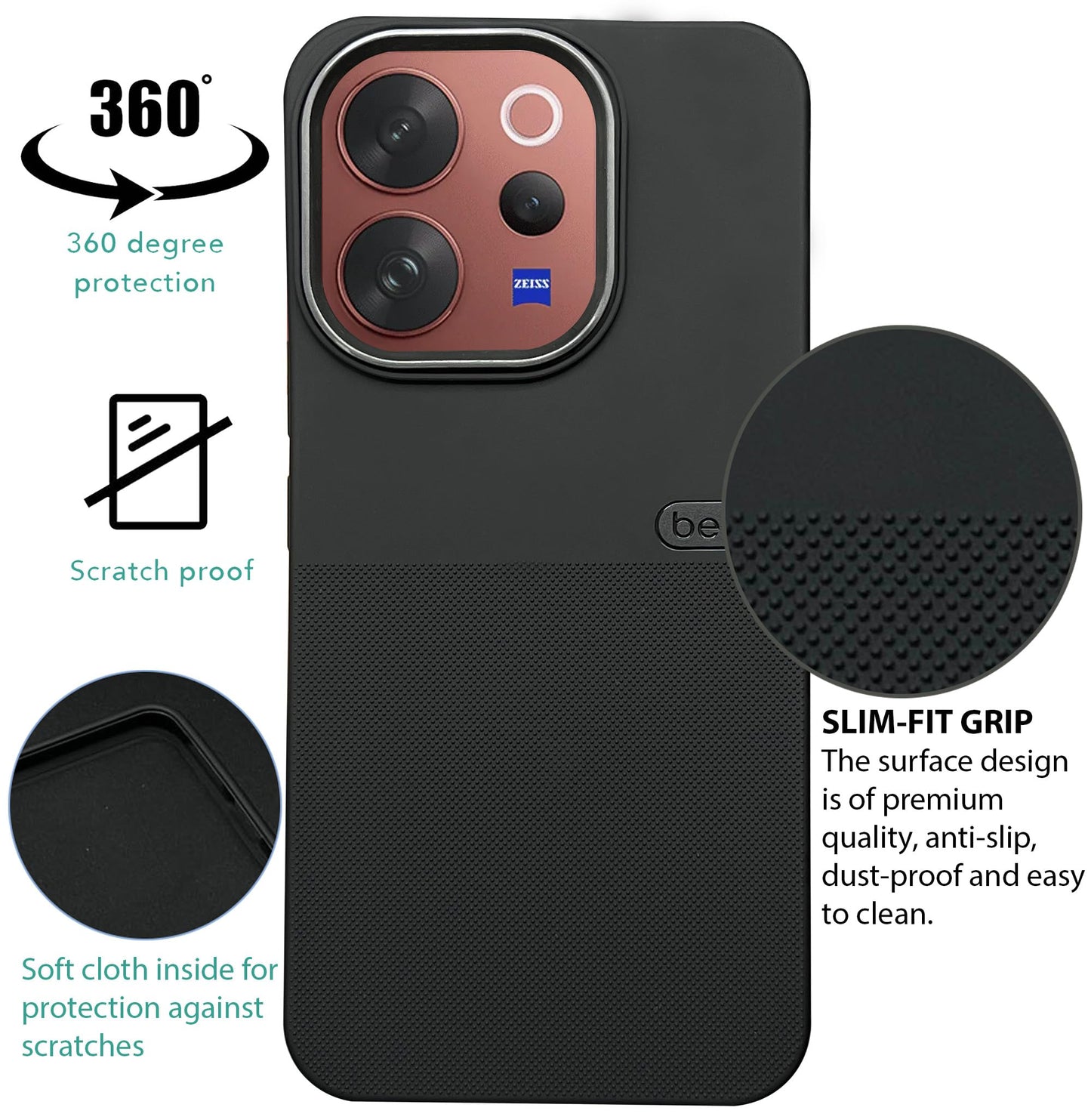 BEOTS Rugged back case with Camera Ring for Vivo V70
