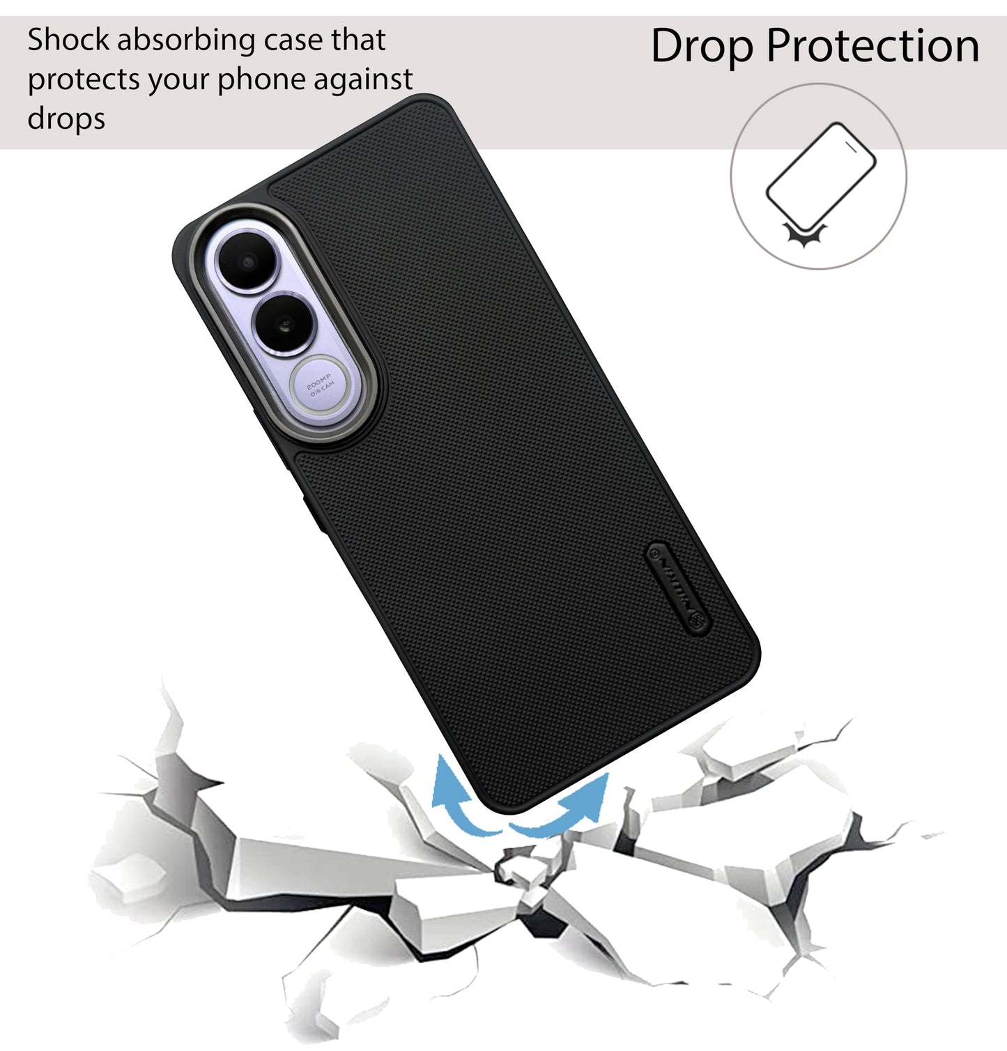 NIUKIN Super Frosted Dotted Case with Camera Ring for Vivo V70 FE