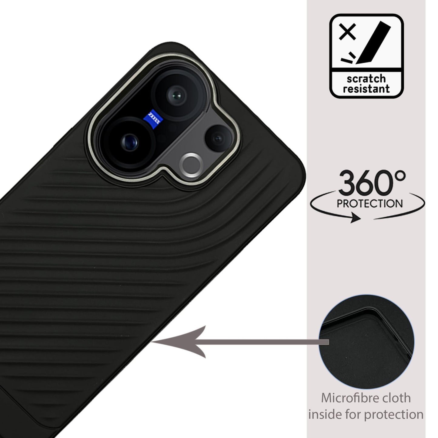 Ripple Wave Case with Camera Ring for Vivo X200 FE