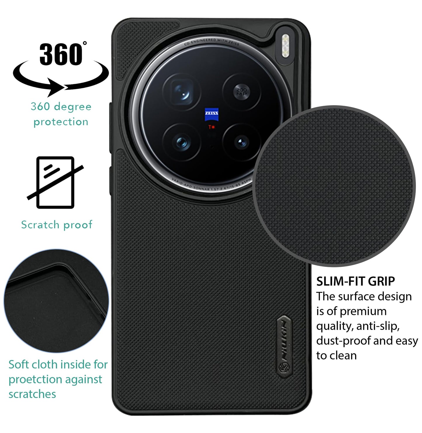 NIUKIN Super Frosted Dotted Case for Vivo X200 Pro