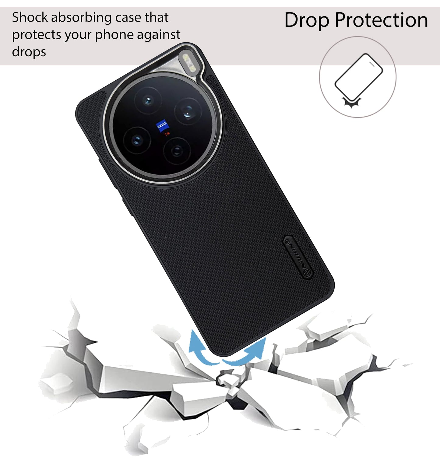 NIUKIN Super Frosted Dotted Case with Camera Ring for Vivo X200T