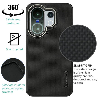 NIUKIN Super Frosted Dotted Case with Camera Ring for Vivo X200 FE