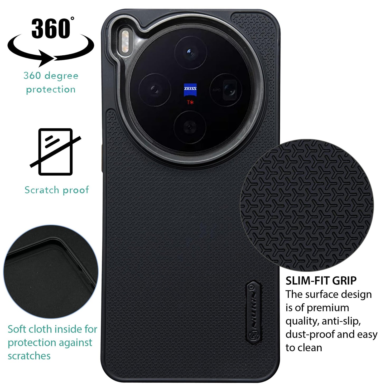 Niukin Grip Guard Back Case with Camera Ring for Vivo X300