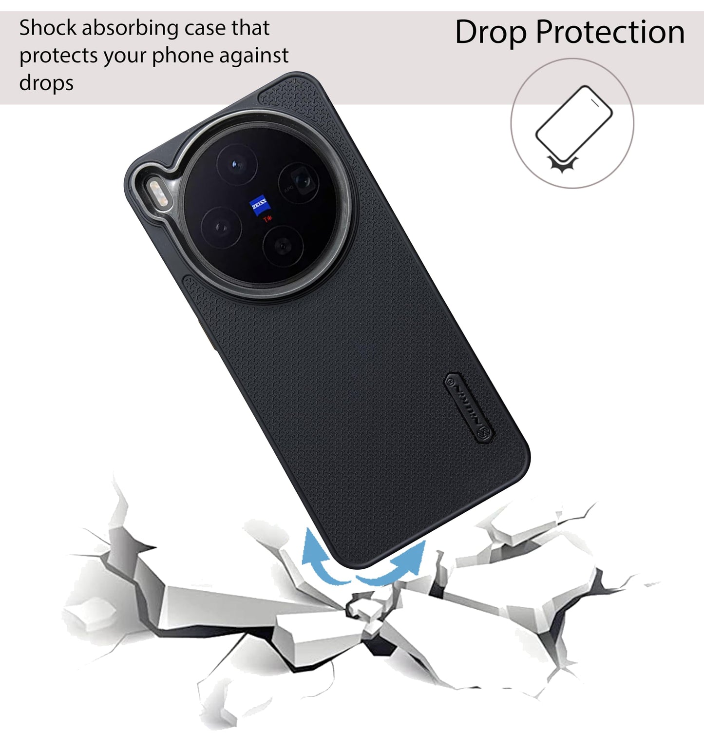 Niukin Grip Guard Back Case with Camera Ring for Vivo X300