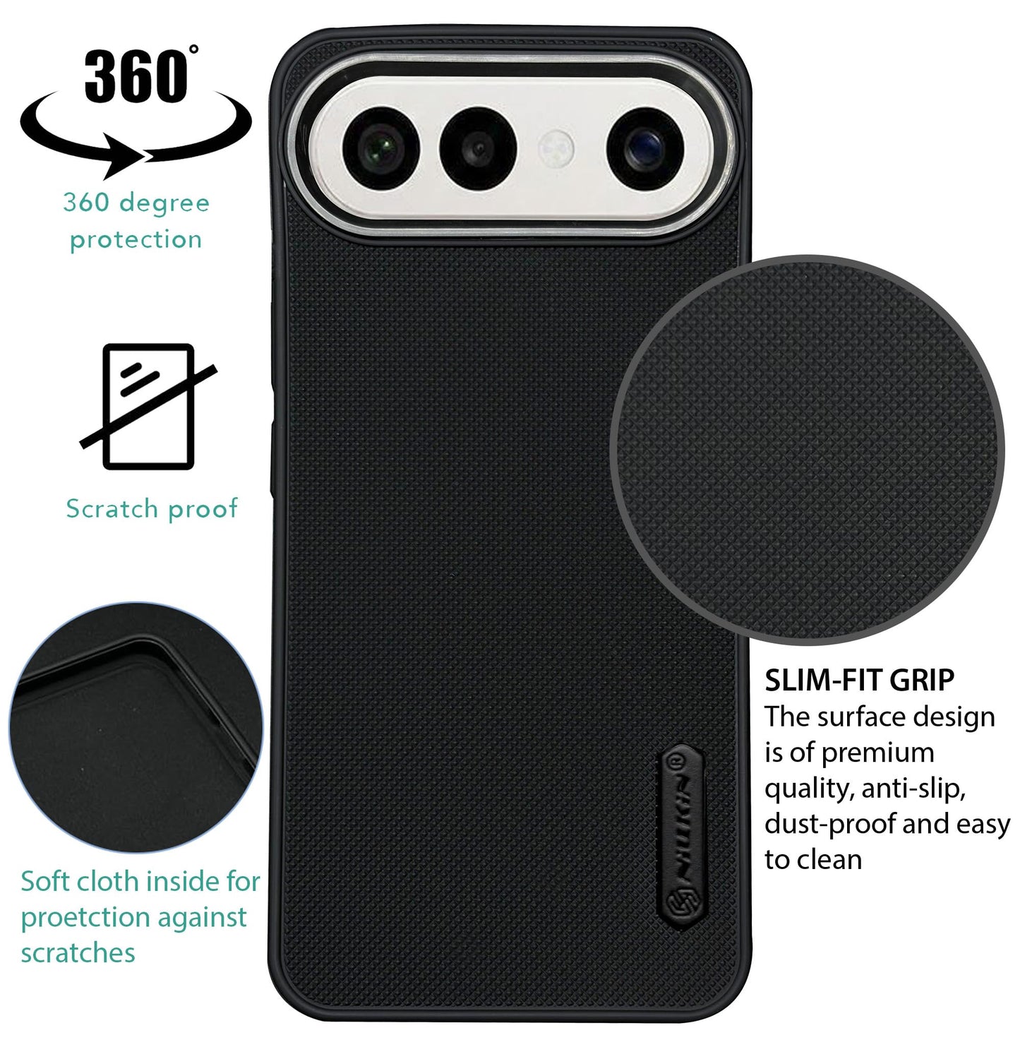 NIUKIN Super Frosted Dotted Case with Camera Ring for Vivo X300 FE