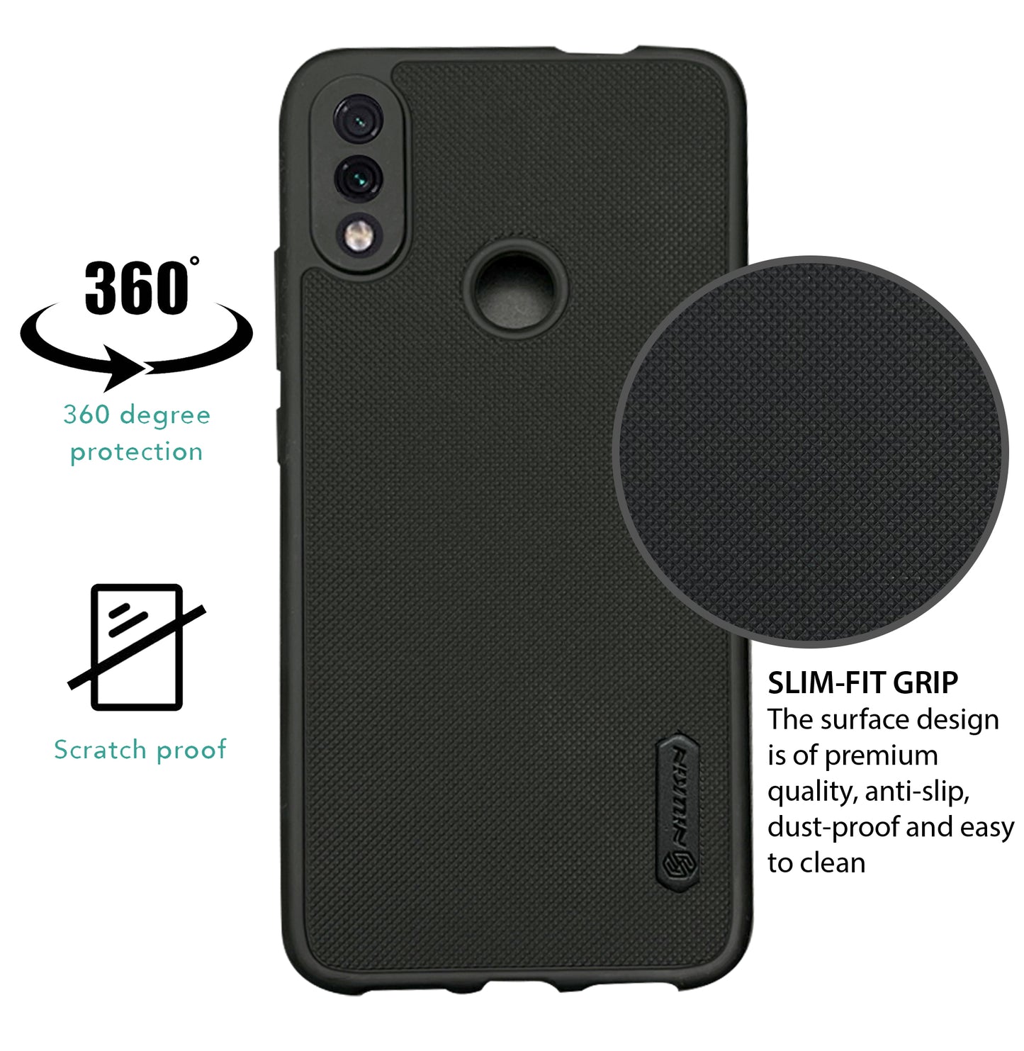NIUKIN Super Frosted Dotted Case for Xiaomi Note 7 Pro