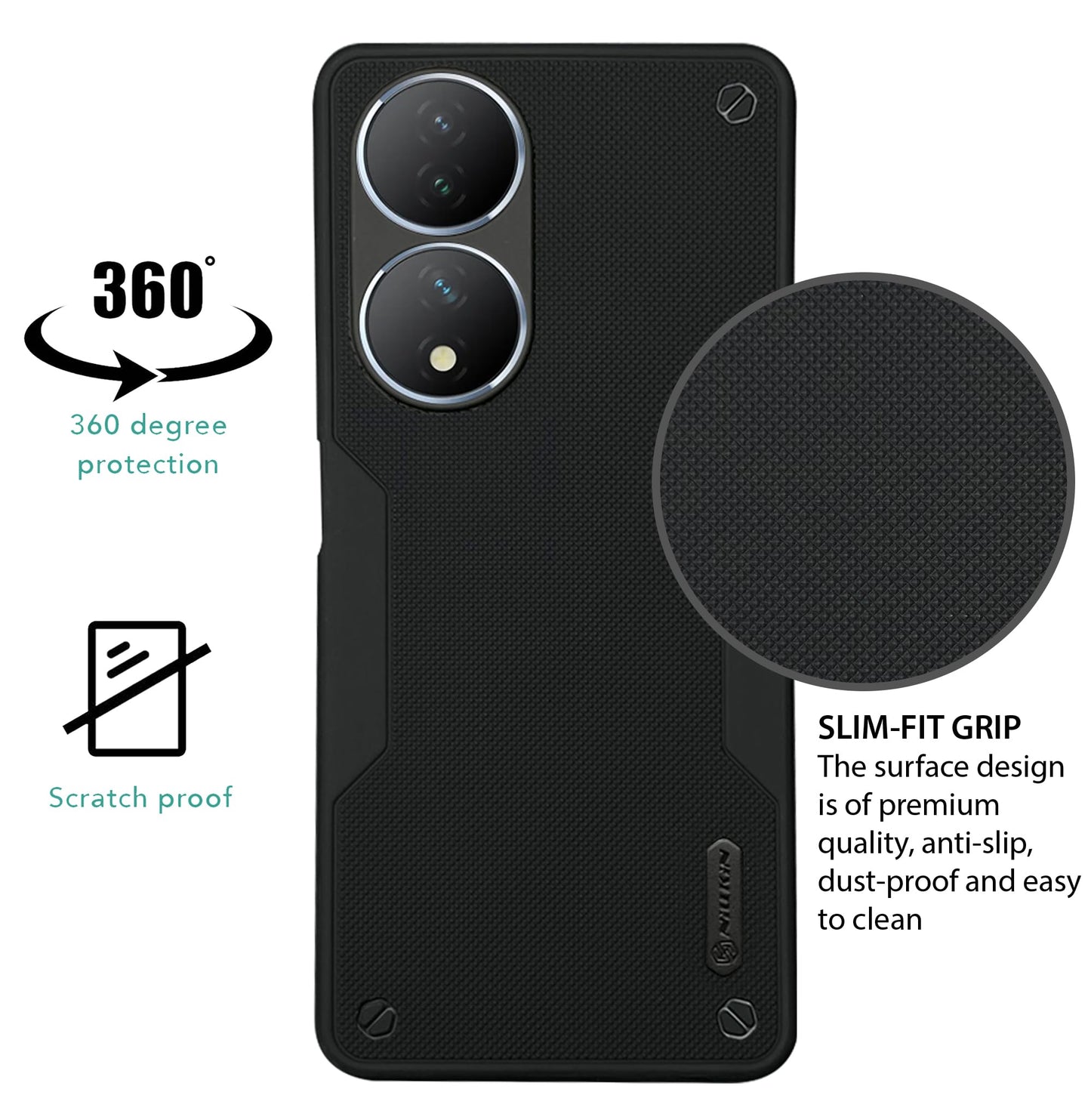 NIUKIN Super Frosted Pro Shield Dotted Case for Vivo T2 5G