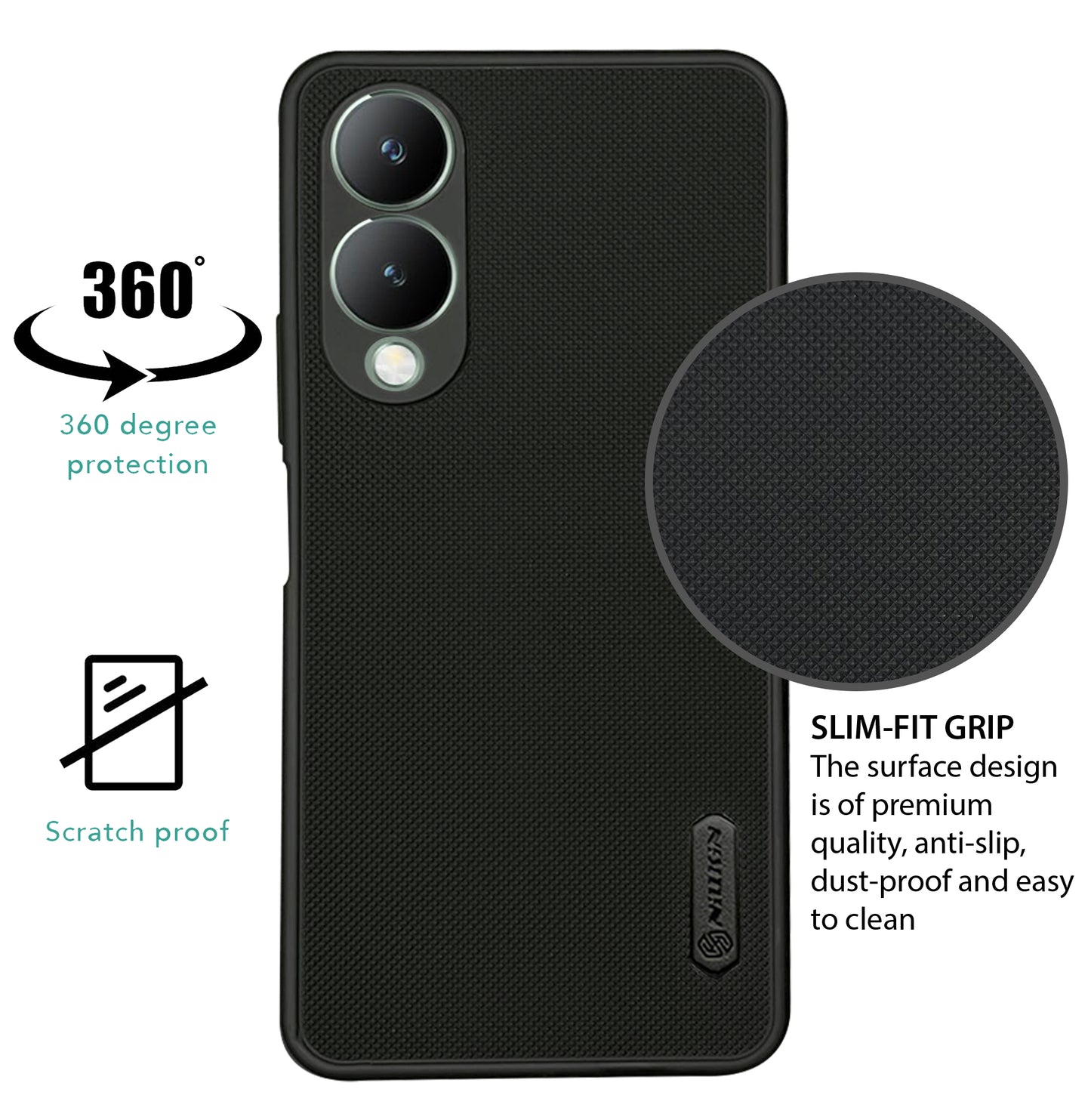 NIUKIN Super Frosted Dotted Case for Vivo Y17s