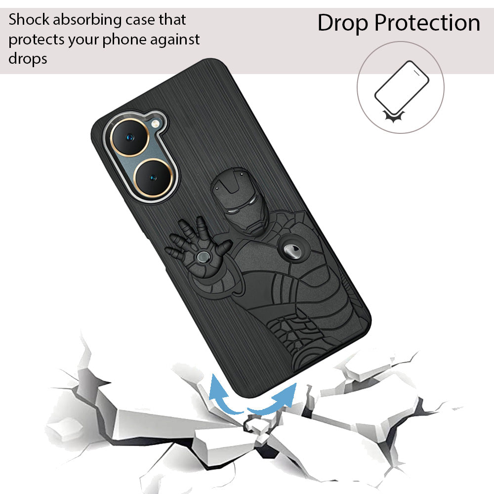 IR Superhero Action Case with Metallic Camera Ring for Vivo Y18(4G)